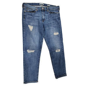 Banana Republic Skinny Ankle Distressed Mid-Rise Crop Jeans Women's Size 12 / 32